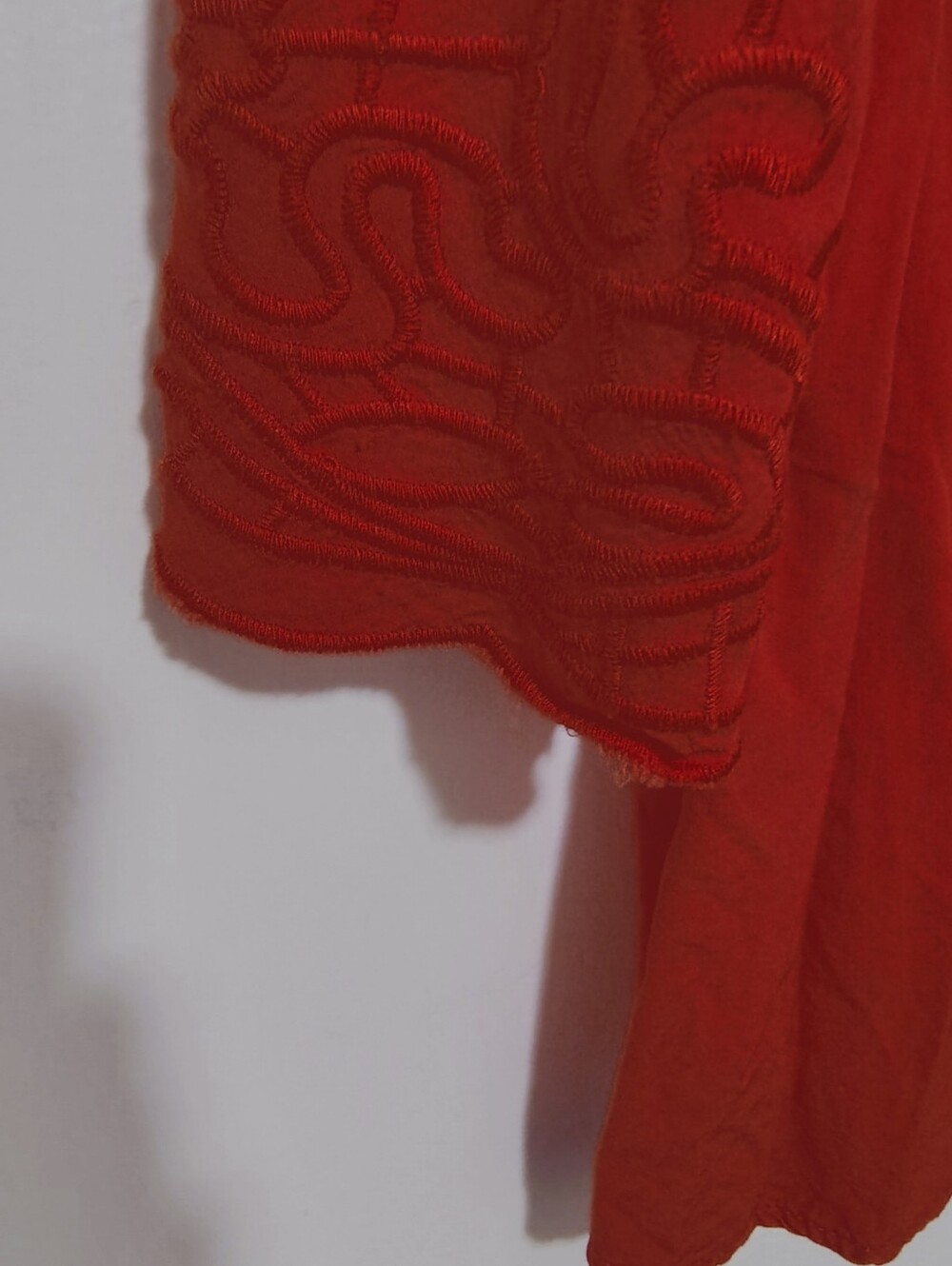Red Embroidery Top With String In Back Showing Summer Fun Cute Design - Picture 4 of 9